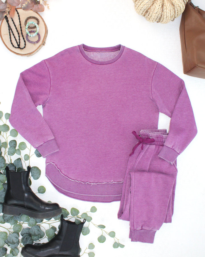 IN STOCK Vintage Wash Joggers - Purple