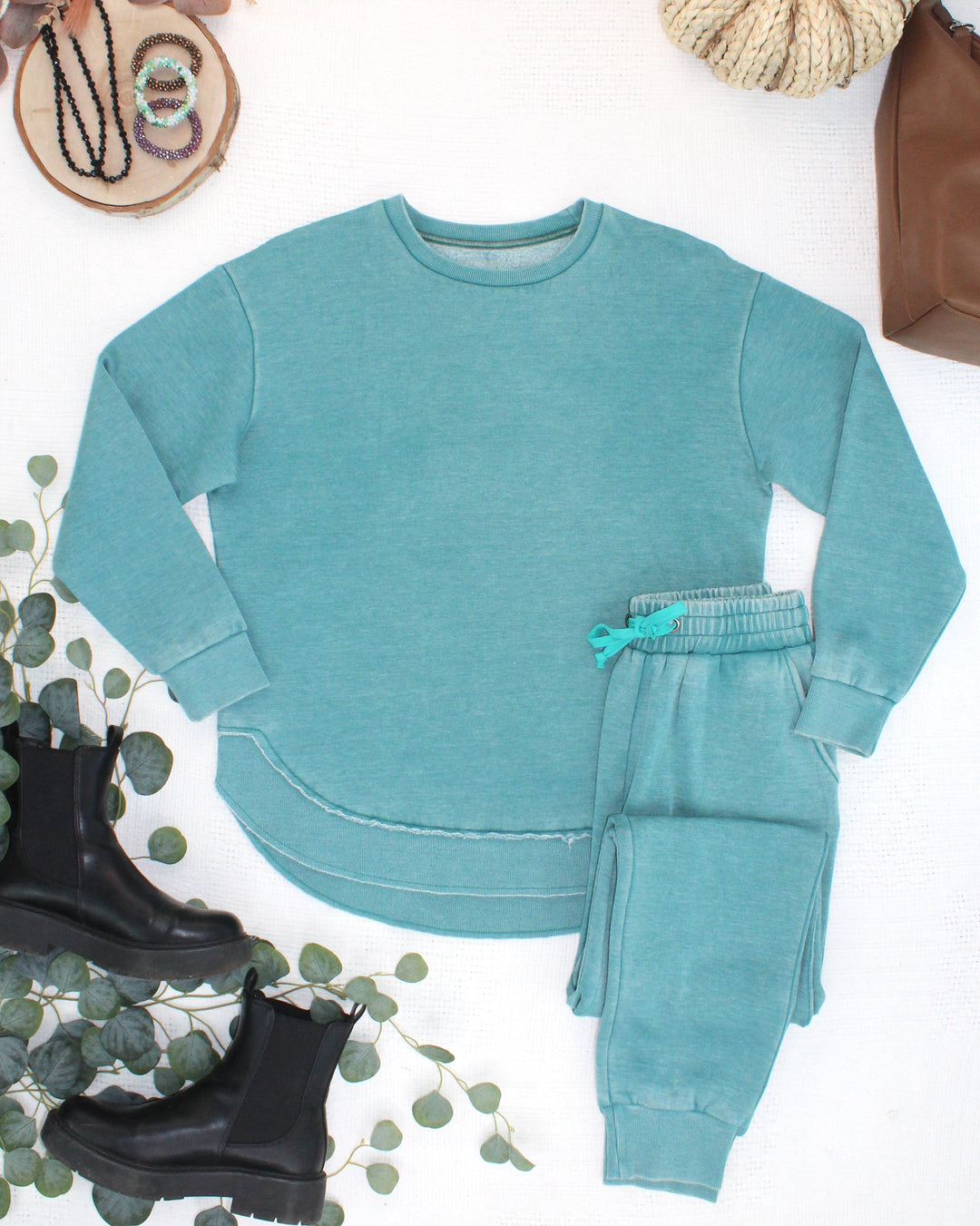 IN STOCK Vintage Wash Joggers - Teal