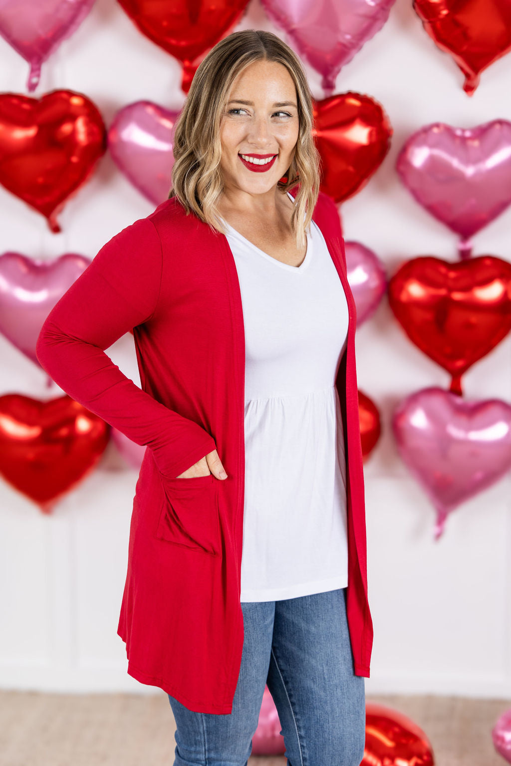 IN STOCK Classic Cardigan - Red