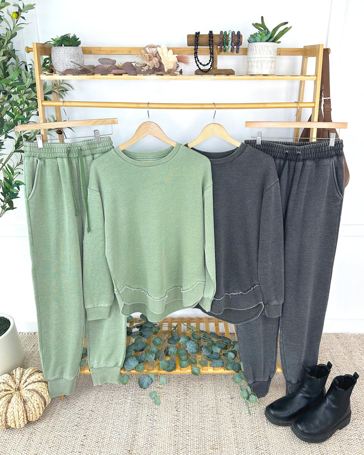 IN STOCK Vintage Wash Joggers - Olive