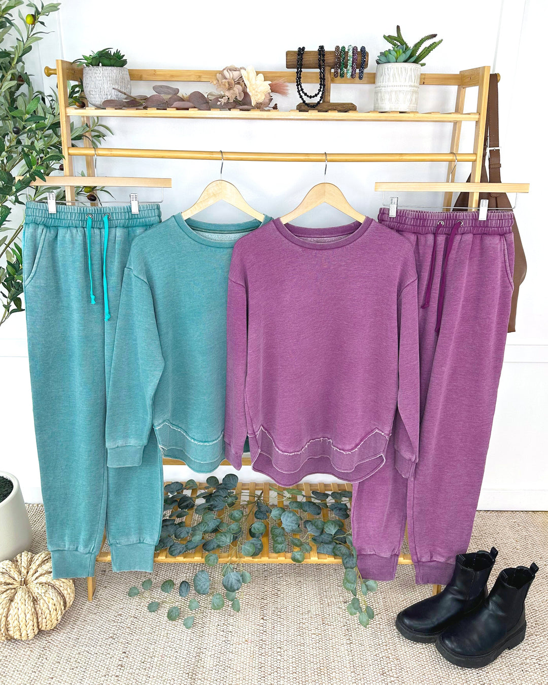 IN STOCK Vintage Wash Joggers - Teal