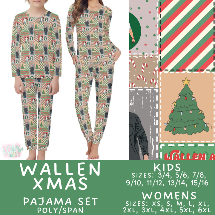 Batch #412 - Christmas Family Pajamas 2 - Closes 9/12 - ETA late October - Wallen Xmas Women's & Kid's Pajama Set