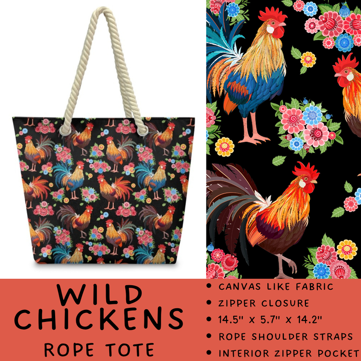Batch #447 - The Rope Tote - Closes 11/13 - ETA late Dec - Wild Chickens Rope Tote