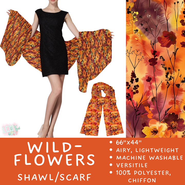 Batch #415 - The Scarf/Shawl Collection - Closes 9/18 - ETA early Nov - Wildflowers Scarf/Shawl