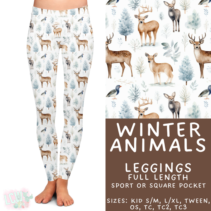 Batch #439 - Winter Watercolor 2 - Closes 10/30 - ETA mid Dec - Winter Animals Full Length Leggings