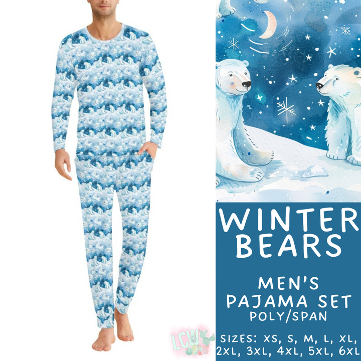 Batch #425 - Winter Family Pajamas - Closes 10/6 - ETA late Nov - Winter Bears Men's Pajama Set