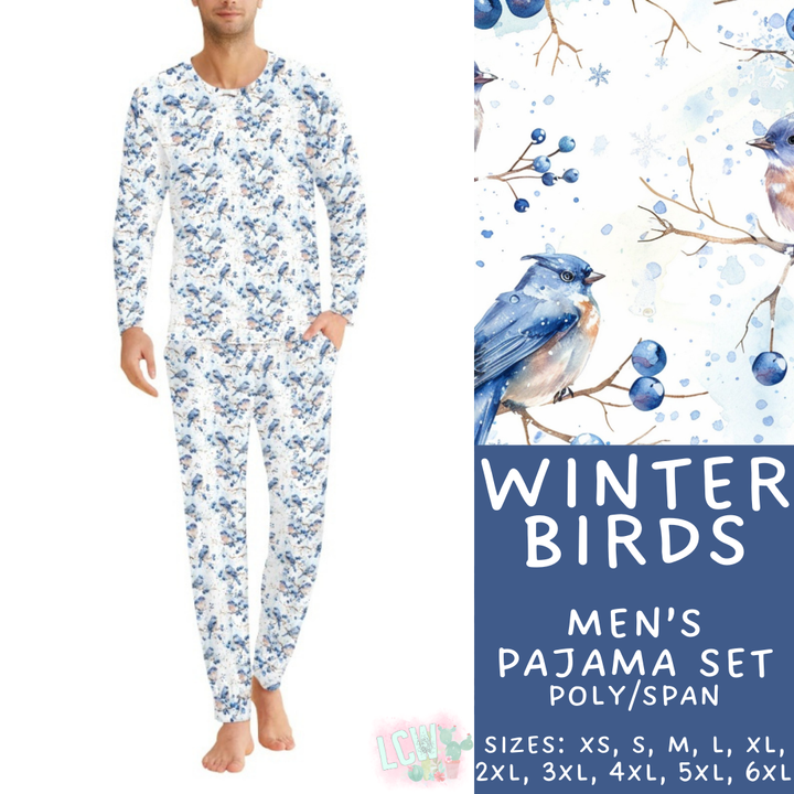 Batch #425 - Winter Family Pajamas - Closes 10/6 - ETA late Nov - Winter Birds Men's Pajama Set