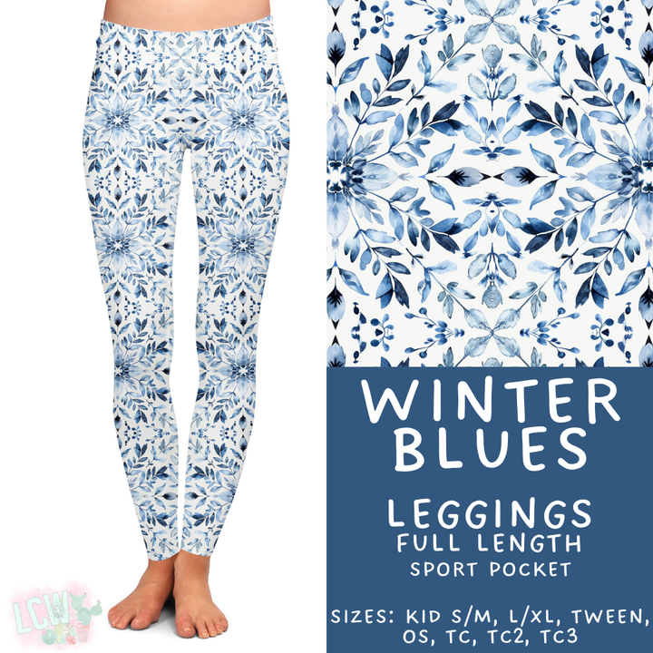 Batch #439 - Winter Watercolor 2 - Closes 10/30 - ETA mid Dec - Winter Blues Full Length Leggings