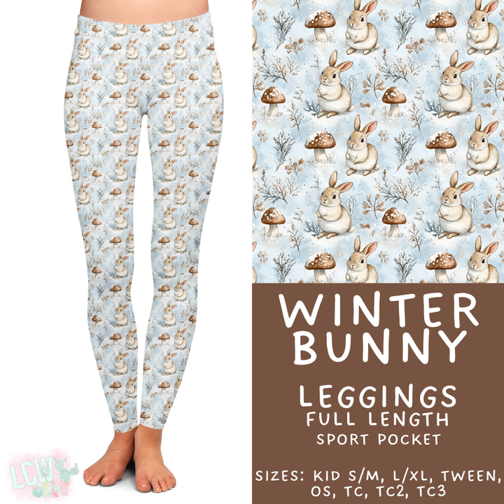 Batch #439 - Winter Watercolor 2 - Closes 10/30 - ETA mid Dec - Winter Bunny Full Length Leggings
