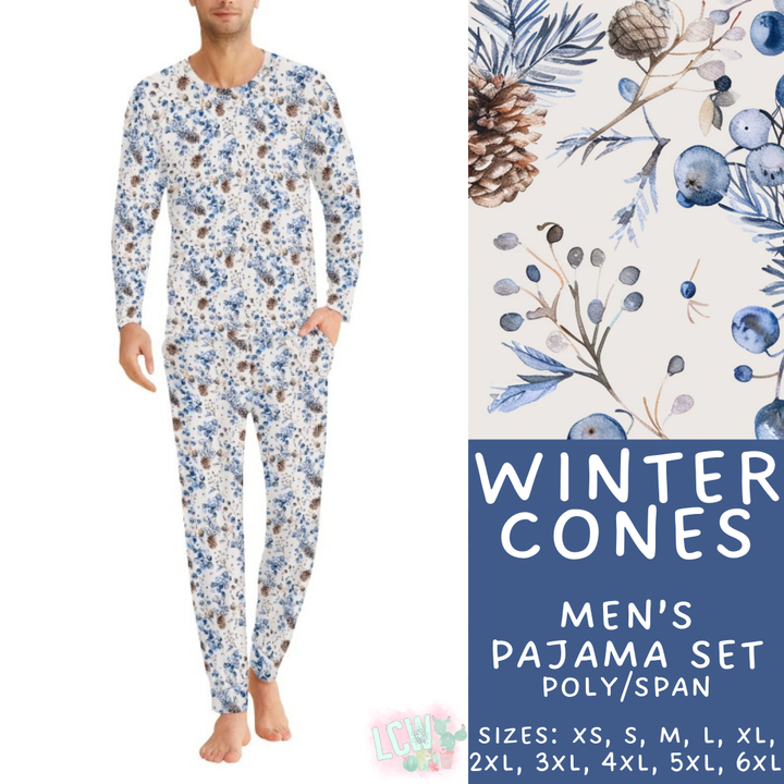 Batch #425 - Winter Family Pajamas - Closes 10/6 - ETA late Nov - Winter Cones Men's Pajama Set