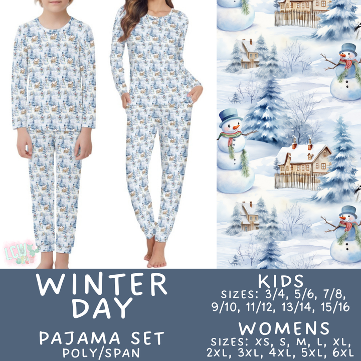 Batch #425 - Winter Family Pajamas - Closes 10/6 - ETA late Nov - Winter Day Women's & Kid's Pajama Set