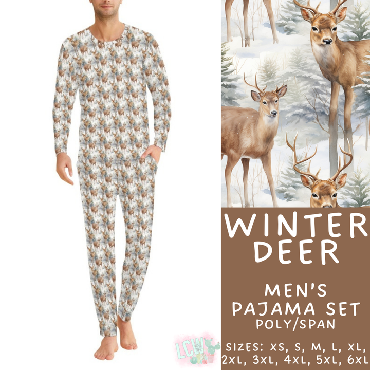 Batch #425 - Winter Family Pajamas - Closes 10/6 - ETA late Nov - Winter Deer Men's Pajama Set