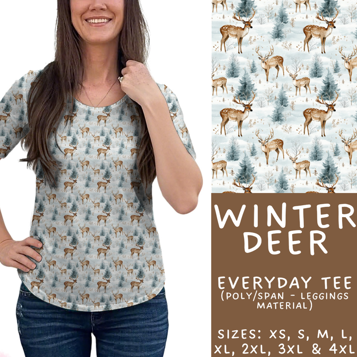 Batch #439 - Winter Watercolor 2 - Closes 10/30 - ETA mid Dec - Winter Deer Everyday Tee