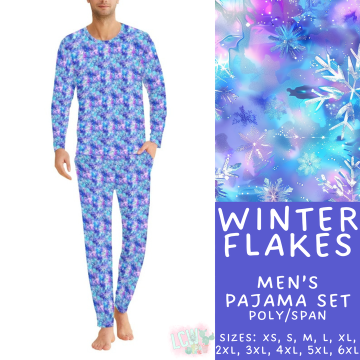 Batch #425 - Winter Family Pajamas - Closes 10/6 - ETA late Nov - Winter Flakes Men's Pajama Set