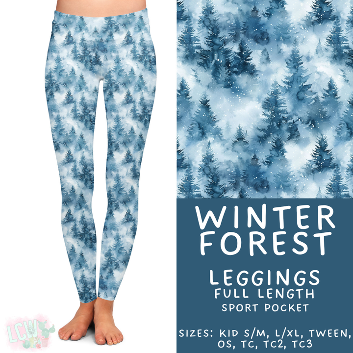 Batch #439 - Winter Watercolor 2 - Closes 10/30 - ETA mid Dec - Winter Forest Full Length Leggings