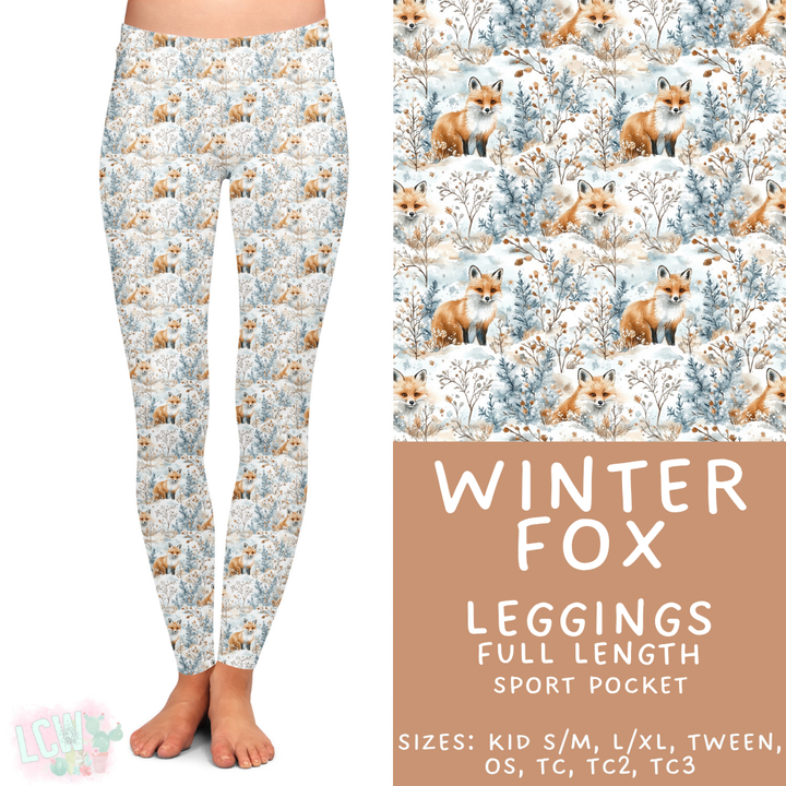 Batch #439 - Winter Watercolor 2 - Closes 10/30 - ETA mid Dec - Winter Fox Full Length Leggings
