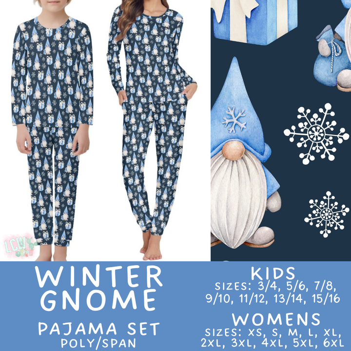 Batch #425 - Winter Family Pajamas - Closes 10/6 - ETA late Nov - Winter Gnome Women's & Kid's Pajama Set