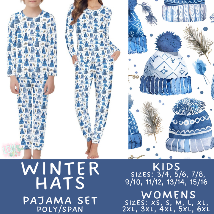 Batch #425 - Winter Family Pajamas - Closes 10/6 - ETA late Nov - Winter Hats Women's & Kid's Pajama Set