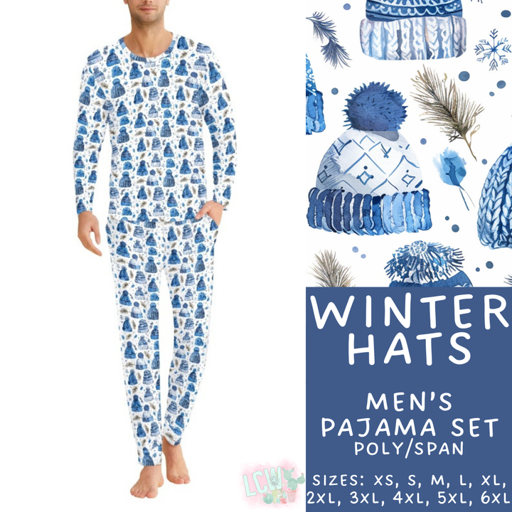 Batch #425 - Winter Family Pajamas - Closes 10/6 - ETA late Nov - Winter Hats Men's Pajama Set