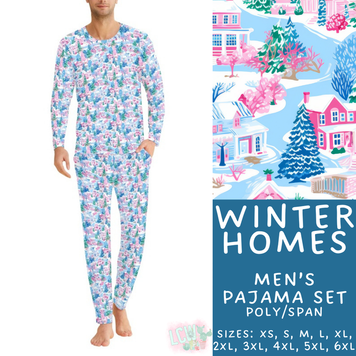 Batch #425 - Winter Family Pajamas - Closes 10/6 - ETA late Nov - Winter Homes Men's Pajama Set