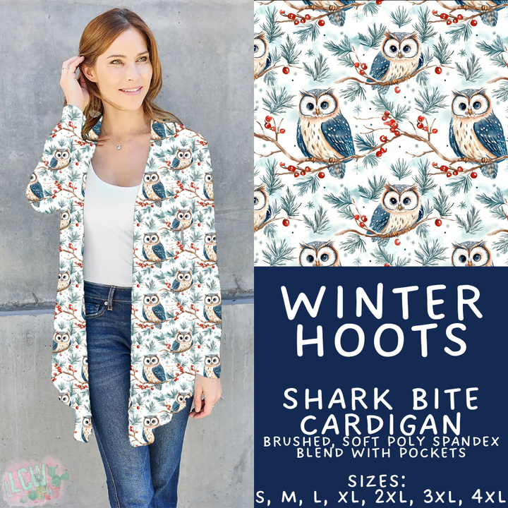 Batch #439 - Winter Watercolor 2 - Closes 10/30 - ETA mid Dec - Winter Hoots Cardigan
