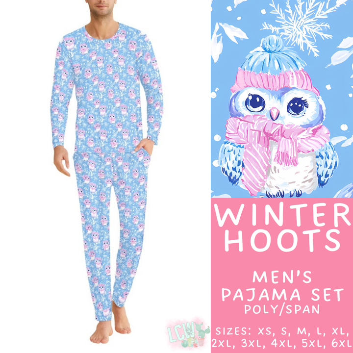 Batch #425 - Winter Family Pajamas - Closes 10/6 - ETA late Nov - Winter Hoots Men's Pajama Set