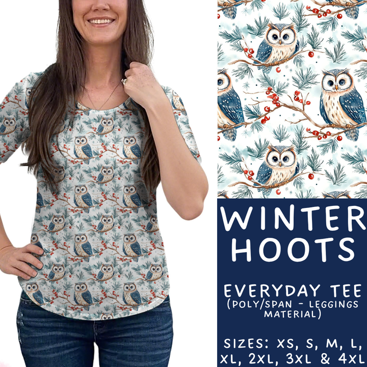 Batch #439 - Winter Watercolor 2 - Closes 10/30 - ETA mid Dec - Winter Hoots Everyday Tee