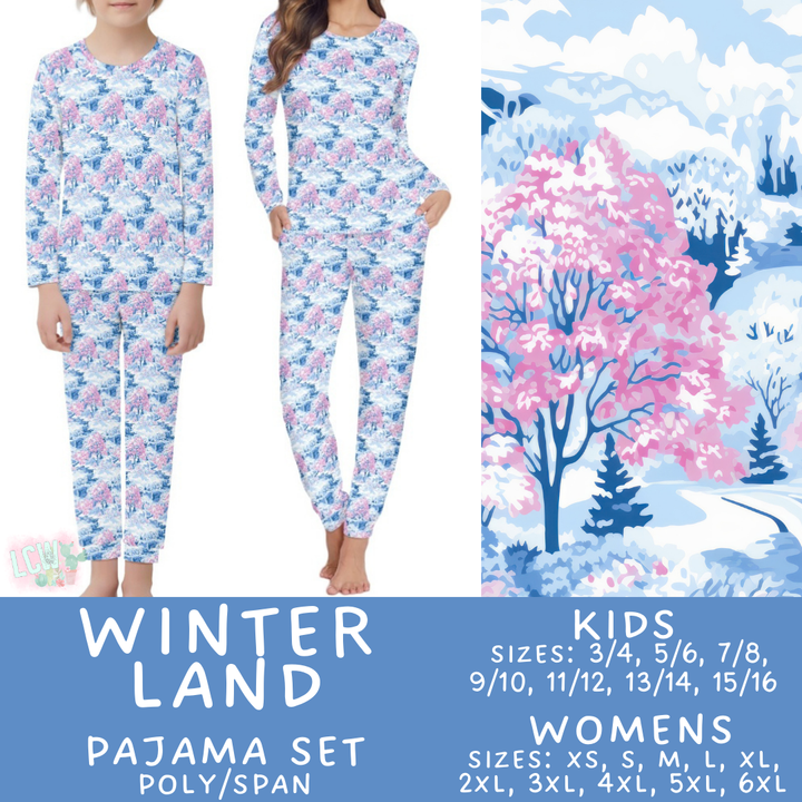 Batch #425 - Winter Family Pajamas - Closes 10/6 - ETA late Nov - Winter Land Women's & Kid's Pajama Set