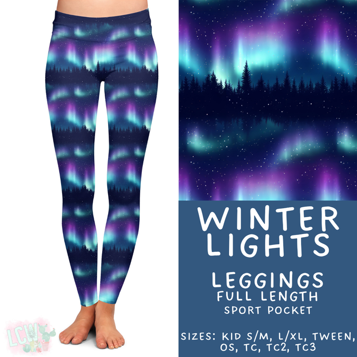 Batch #439 - Winter Watercolor 2 - Closes 10/30 - ETA mid Dec - Winter Lights Full Length Leggings