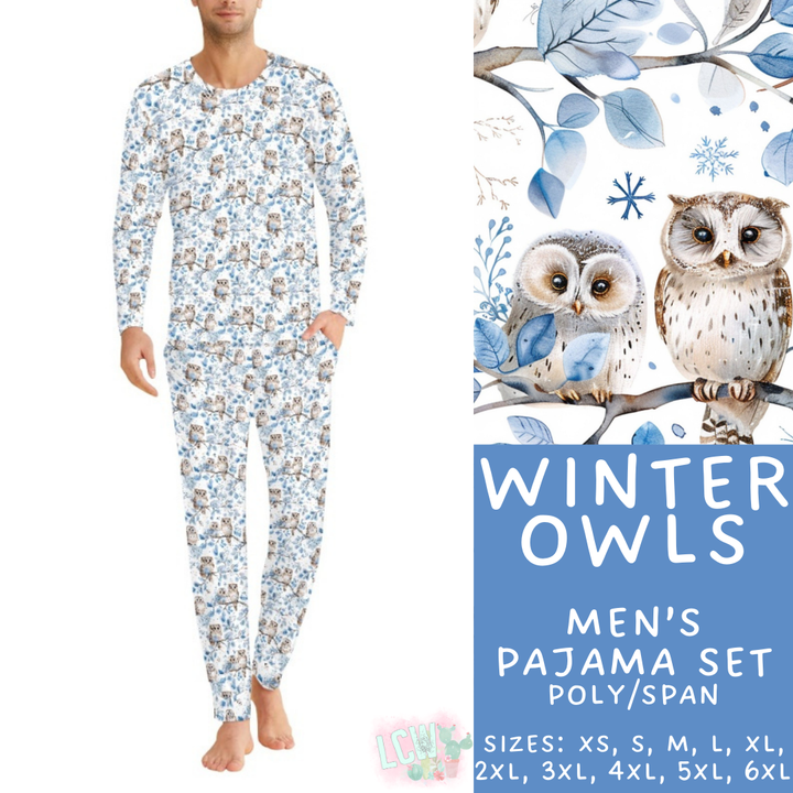 Batch #425 - Winter Family Pajamas - Closes 10/6 - ETA late Nov - Winter Owls Men's Pajama Set