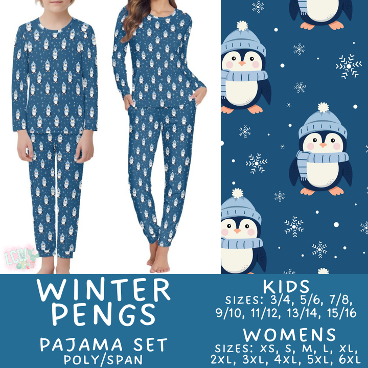 Batch #425 - Winter Family Pajamas - Closes 10/6 - ETA late Nov - Winter Pengs Women's & Kid's Pajama Set