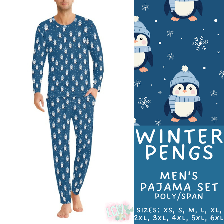 Batch #425 - Winter Family Pajamas - Closes 10/6 - ETA late Nov - Winter Pengs Men's Pajama Set