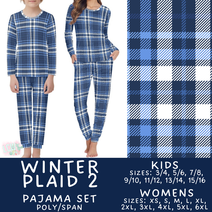 Batch #425 - Winter Family Pajamas - Closes 10/6 - ETA late Nov - Winter Plaid 2 Women's & Kid's Pajama Set
