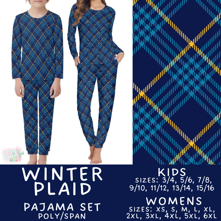 Batch #412 - Christmas Family Pajamas 2 - Closes 9/12 - ETA late October - Winter Plaid Women's & Kid's Pajama Set