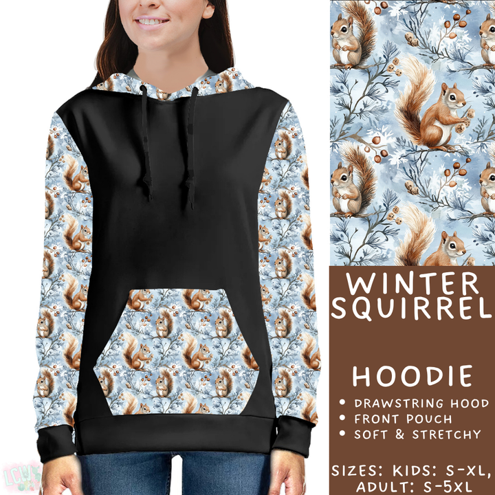 Batch #439 - Winter Watercolor 2 - Closes 10/30 - ETA mid Dec - Winter Squirrel Hoodie