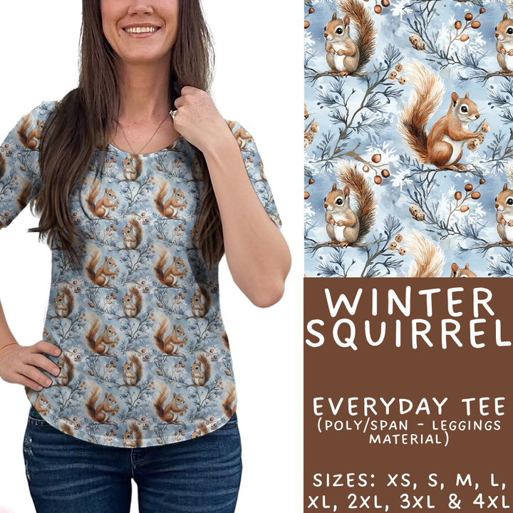 Batch #439 - Winter Watercolor 2 - Closes 10/30 - ETA mid Dec - Winter Squirrel Everyday Tee