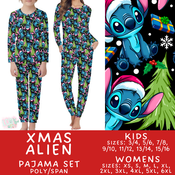 Batch #430 - Magical Christmas Family Pajamas - Closes 10/15 - ETA late Nov - Xmas Alien Women's & Kid's Pajama Set