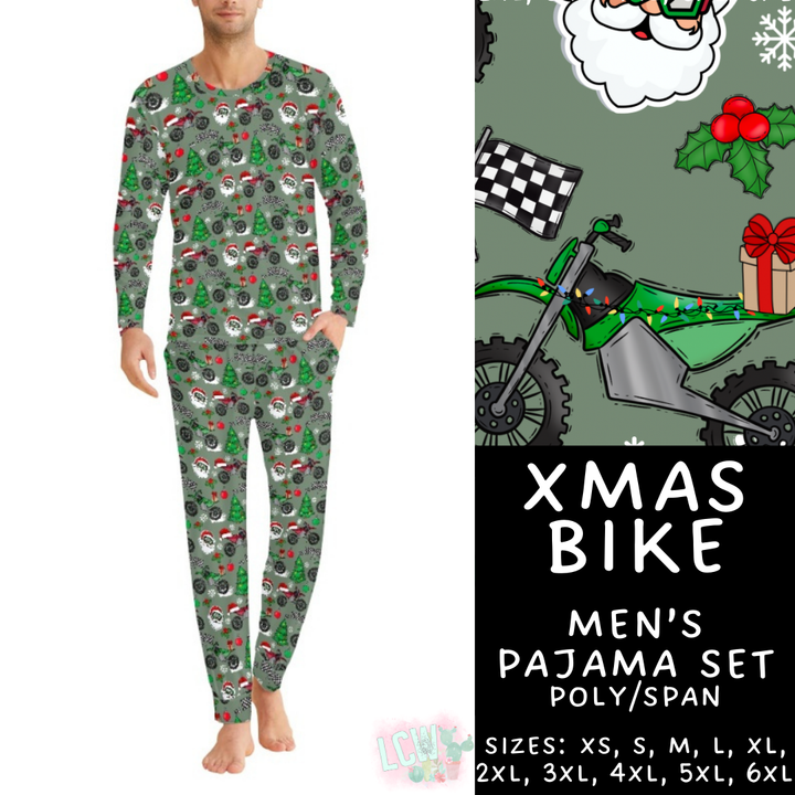 Batch #412 - Christmas Family Pajamas 2 - Closes 9/12 - ETA late October - Xmas Bike Men's Pajama Set