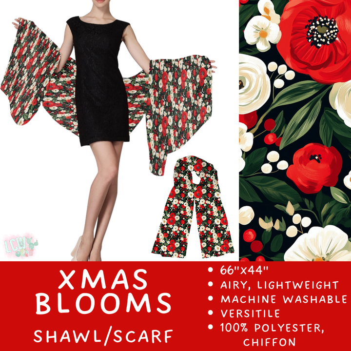 Batch #415 - The Scarf/Shawl Collection - Closes 9/18 - ETA early Nov - Xmas Blooms Scarf/Shawl