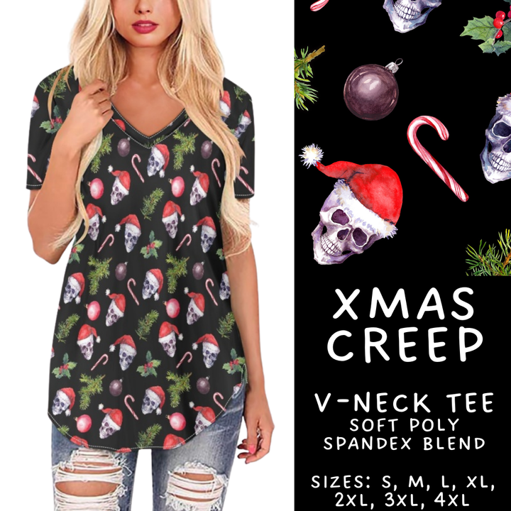 Batch #413 - Merry Creepmas 2 - Closes 9/15 - ETA early November - Xmas Creep V-Neck Tee