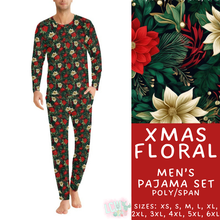 Batch #412 - Christmas Family Pajamas 2 - Closes 9/12 - ETA late October - Xmas Floral Men's Pajama Set
