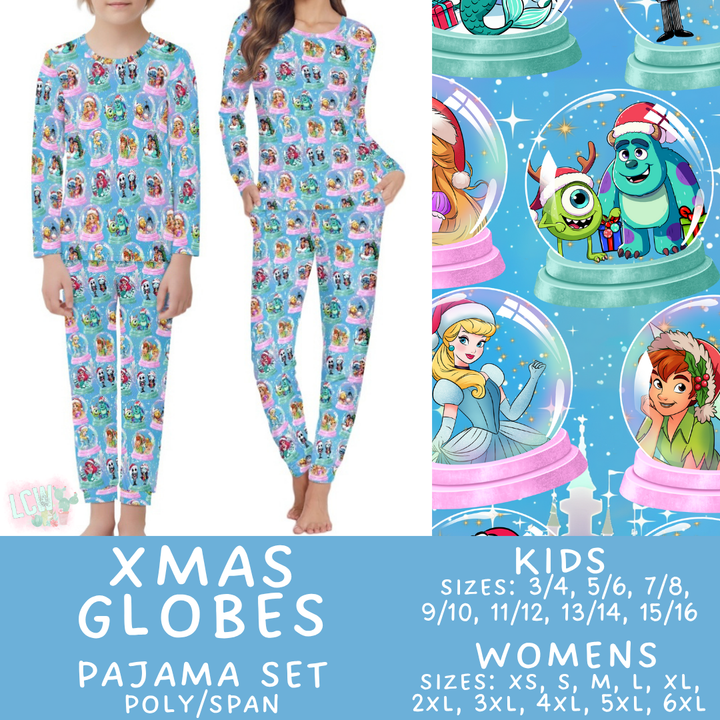 Batch #430 - Magical Christmas Family Pajamas - Closes 10/15 - ETA late Nov - Xmas Globes Women's & Kid's Pajama Set