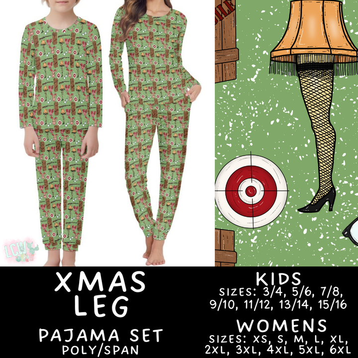Batch #412 - Christmas Family Pajamas 2 - Closes 9/12 - ETA late October - Xmas Leg Women's & Kid's Pajama Set