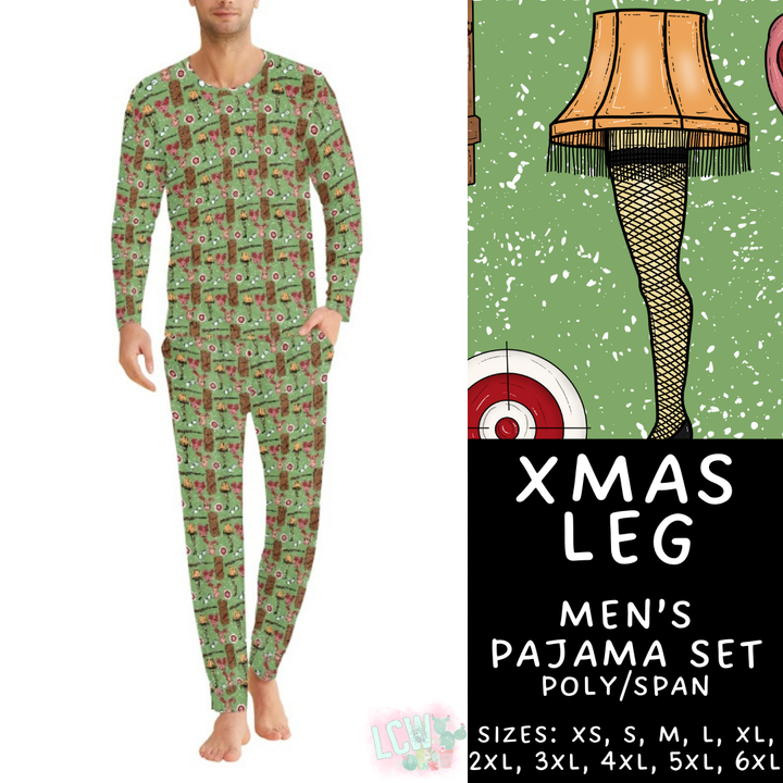 Batch #412 - Christmas Family Pajamas 2 - Closes 9/12 - ETA late October - Xmas Leg Men's Pajama Set
