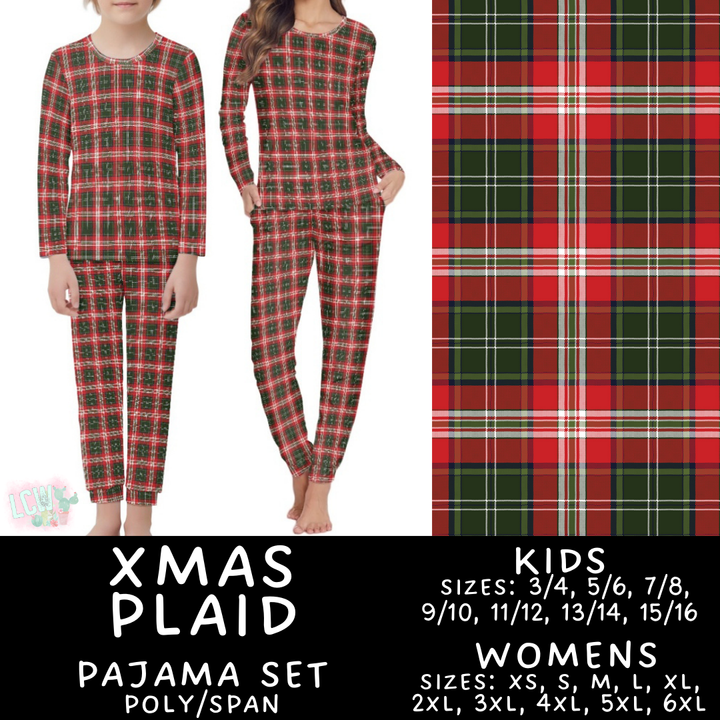 Batch #412 - Christmas Family Pajamas 2 - Closes 9/12 - ETA late October - Xmas Plaid Women's & Kid's Pajama Set