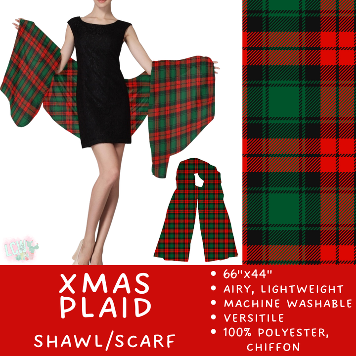 Batch #415 - The Scarf/Shawl Collection - Closes 9/18 - ETA early Nov - Xmas Plaid Scarf/Shawl