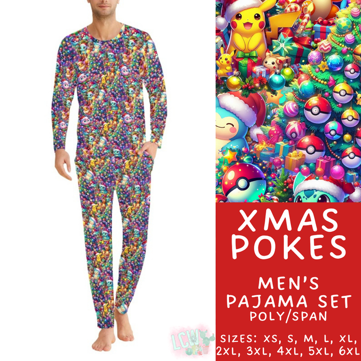Batch #431 - Character Christmas Pajamas - Closes 10/16 - ETA late Nov - Xmas Pokes Men's Pajama Set