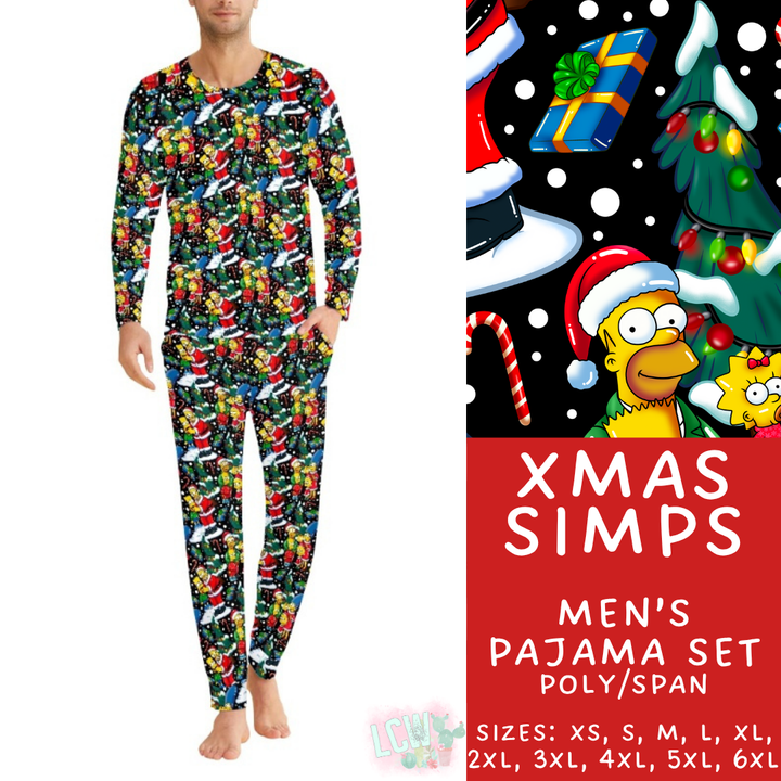 Batch #431 - Character Christmas Pajamas - Closes 10/16 - ETA late Nov - Xmas Simps Men's Pajama Set