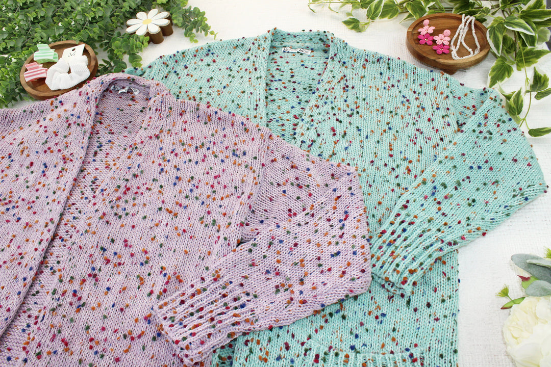 IN STOCK Carly Confetti Dot Cardigan - Lavender FINAL SALE