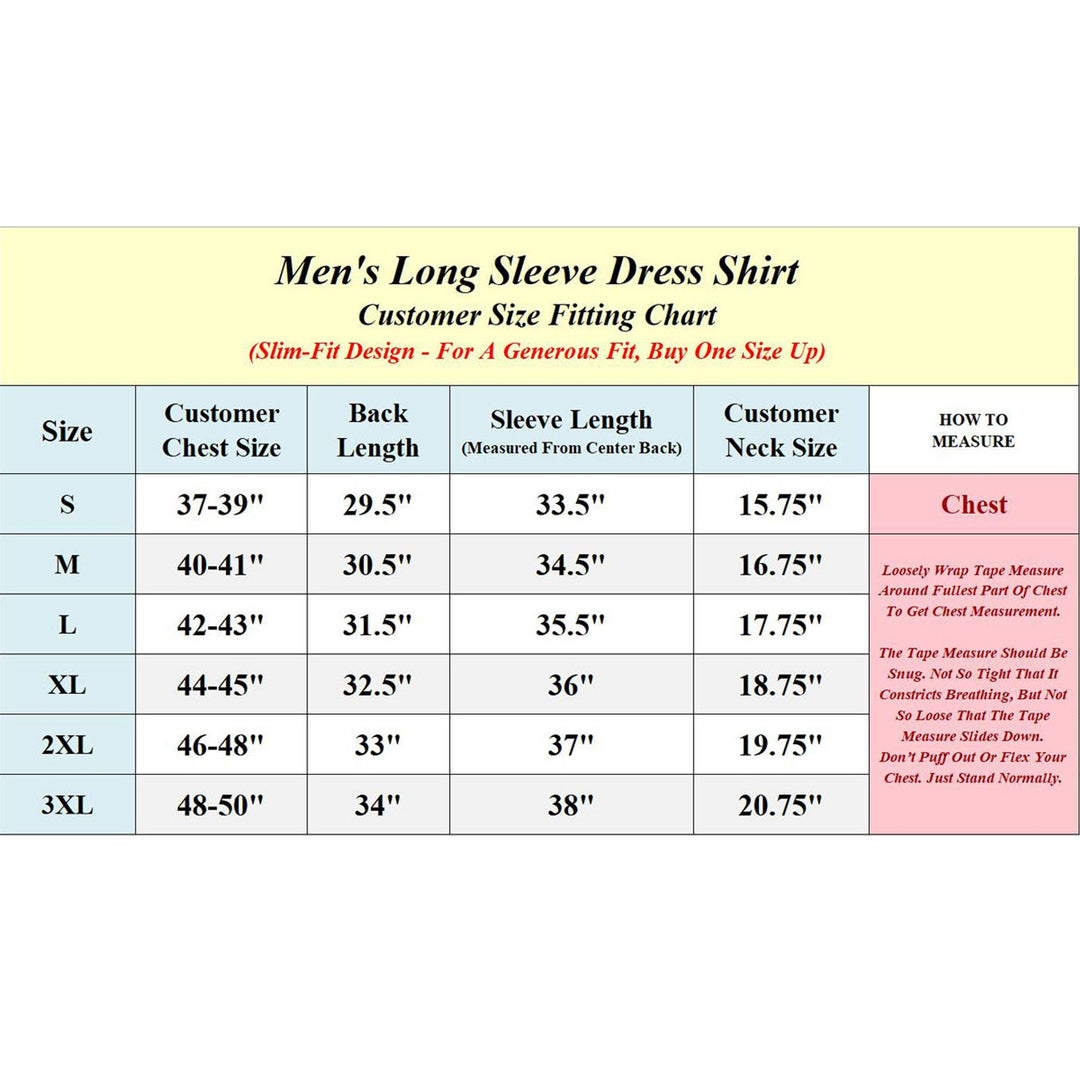 Galaxy By Harvic Men's Long Sleeve Classic Dress Shirts